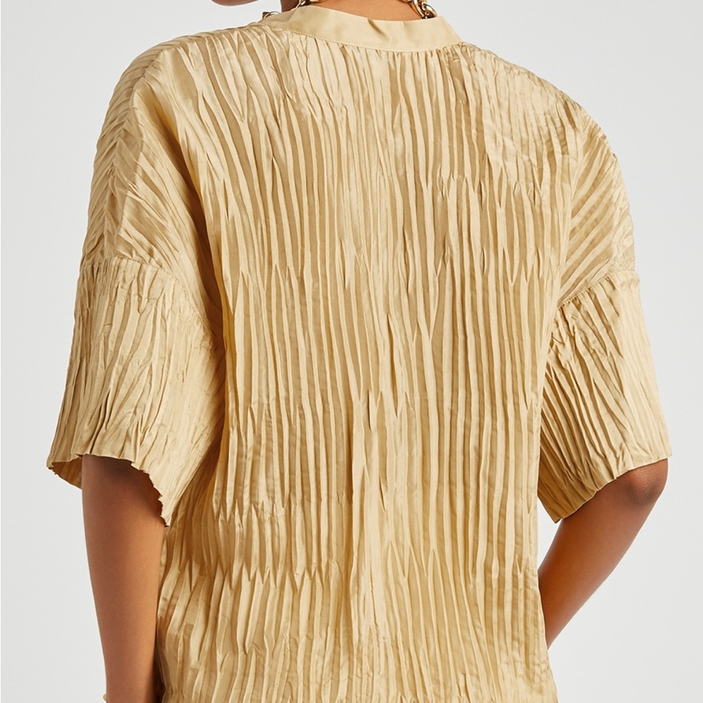 Vince Gold Silk Plisse Sz XS - Picture 4 of 6